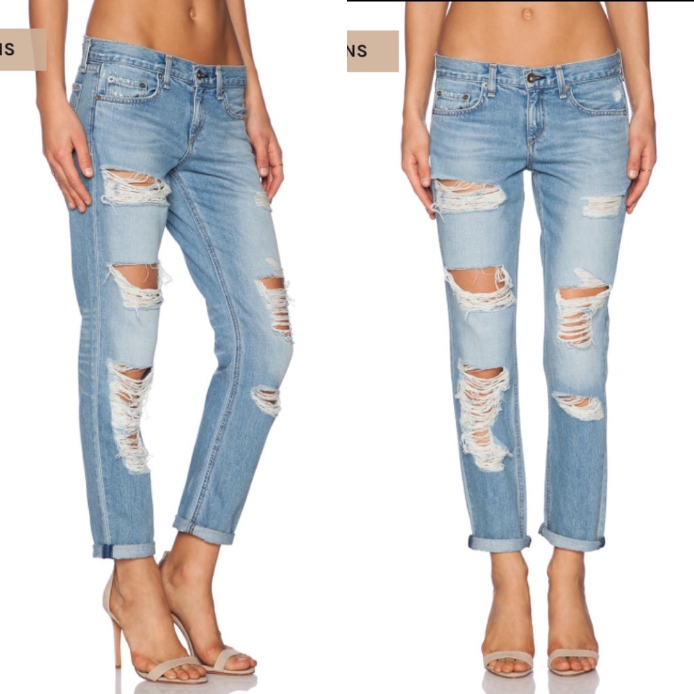 Rag & Bone boyfriend jean, sz.25,super distressed